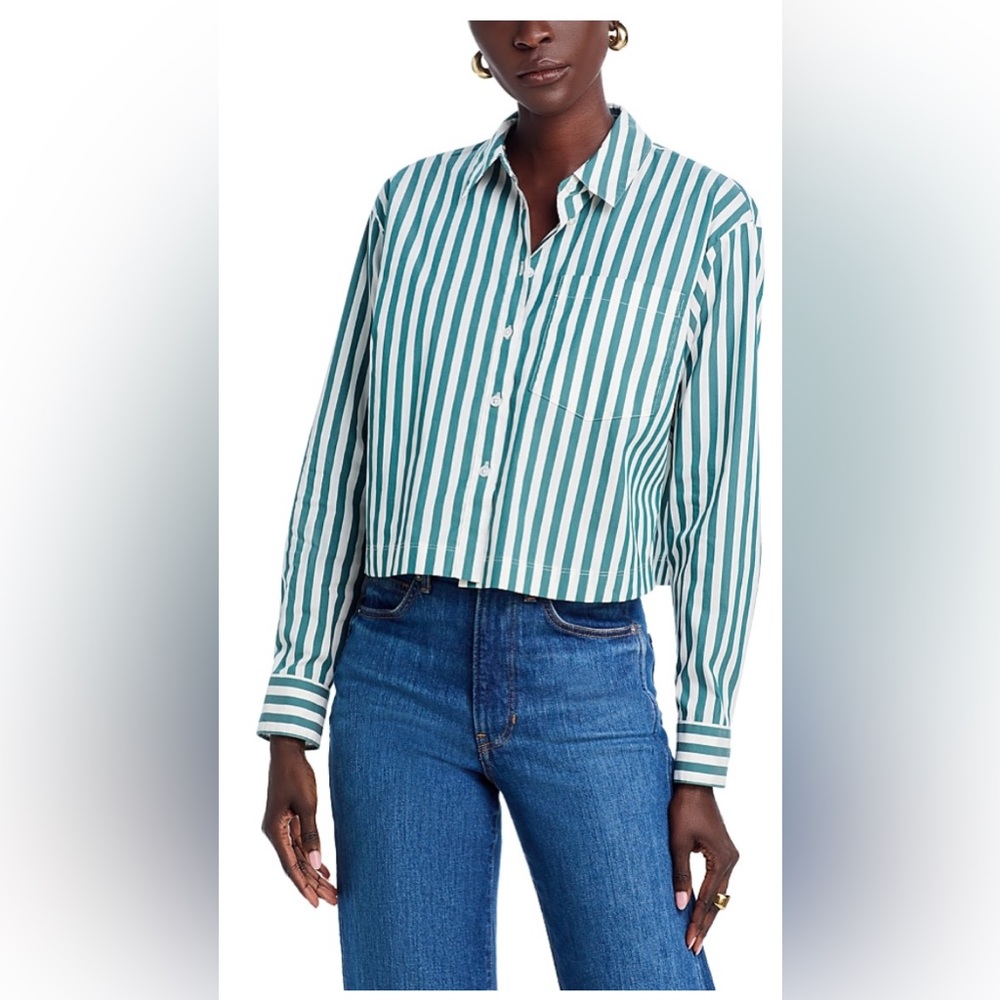 Veronica Beard green & white Women's shirt size 10